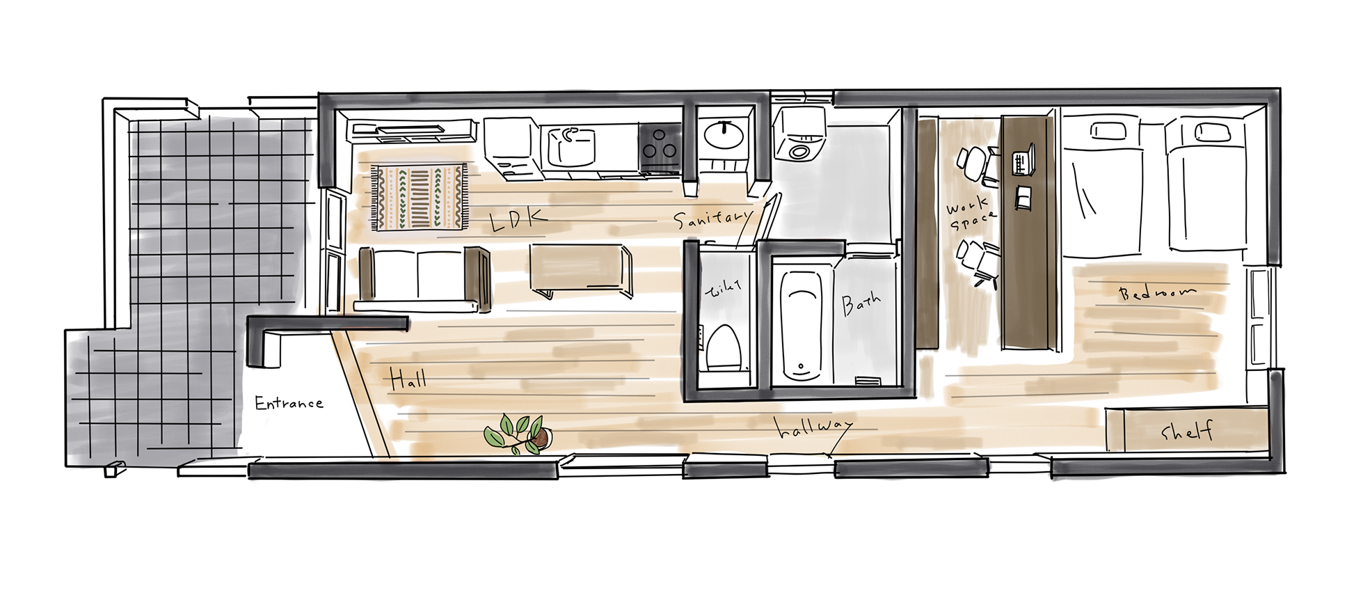 第二の人生のための住まいの間取り図